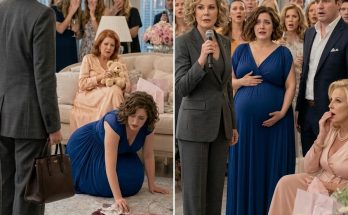 During my daughter’s baby shower, I walked into the ballroom and found her on her hands and knees scrubbing spilled wine from the rug while her mother-in-law sat comfortably on the sofa opening gifts and mocking her weight. I pulled my daughter to her feet, took the microphone from the DJ, and spoke five words that silenced the entire room: “The trust fund is gone.” I knew something was wrong before I even saw my daughter on the floor. A ballroom full of laughter should never sound like a courtroom waiting for a guilty verdict. Crystal chandeliers sparkled overhead. Pink roses climbed across every table. A jazz trio played softly beside the dessert display while two hundred guests raised champagne glasses beneath a banner reading: Welcome, Baby Lily. Then I saw Emily. Eight months pregnant, ankles swollen, hair falling loose from its pins, she was on her hands and knees scrubbing red wine from an ivory rug. Above her sat Patricia Vale. My daughter’s mother-in-law wore diamonds before noon and cruelty like a second skin. She lounged comfortably on the sofa opening gifts meant for Emily’s baby while slicing ribbons apart with one perfectly manicured nail. “Oh, don’t worry, dear,” Patricia said loudly. “Crawling around is probably good exercise for you. The doctor did mention the weight, didn’t he?” A few women laughed. My son-in-law Brandon stood nearby holding a champagne glass, smiling like a man watching bad weather he had no intention of stopping. Emily’s face burned crimson. “It’s okay, Mom,” she whispered when she noticed me. “I spilled it.” “No,” I said. The word came out soft, but it sliced cleanly through the music. Patricia looked up slowly. Her smile widened. “Margaret. Finally. We were wondering whether you’d arrive before the cake or after the inheritance speech.” Brandon’s eyes flickered instantly. There it was. The real reason behind the rented ballroom, the photographers, the carefully curated guest list filled with bankers and attorneys Patricia desperately wanted to impress. My late husband’s trust fund. For years, Patricia treated Emily like a walking bank account wrapped in stretch marks. Brandon married for love, I once believed. Patricia married for access. I crossed the rug slowly. Every step felt measured even while my pulse hammered like war drums. I took the sponge from Emily’s trembling hand. “Stand up,” I said. “Mom, please—” “Stand up.” She did. Patricia clicked her tongue. “Careful, Margaret. Pregnant women are emotional. We were only teaching her responsibility.” “No,” I replied. “You were teaching me something.” Patricia laughed lightly. “And what exactly is that?” I looked directly at Brandon. He refused to meet my eyes. “That I waited too long.” Then I helped my daughter smooth her dress, wiped wine from her fingers, and walked toward the DJ booth. Patricia still smiled while I took the microphone. She had no idea I spent the last three months listening…. Part 2 The microphone felt warm in my hand. The ballroom blurred into silk, pearls, champagne, and eager faces. Patricia stood slowly. “Margaret, don’t embarrass yourself.” That was her first mistake. Women like Patricia survived by controlling scenes. They staged them, poisoned them, choreographed them, then blamed everyone else for choking on the performance. But they feared any scene they didn’t write themselves. Brandon approached carefully. “Mom, maybe we should discuss this privately.” “You lost the right to call me that,” I said. A ripple spread across the guests. Emily touched my arm. “What’s happening?” I looked at my daughter, and the anger almost split me apart. She hid bruises that never appeared on skin: the drained bank accounts, the late-night insults, the way Brandon made her apologize for crying. Three months earlier, Emily called me at 2:13 in the morning, sobbing into a pillow. “Brandon says I’m unstable,” she whispered. “Patricia says after Lily is born, they may need to protect her from me.” That was the moment I stopped being a grieving widow and became who I had been before marriage, before bake sales, before PTA meetings and casserole recipes. I had been a prosecutor. And I still knew how to build a case. I stayed silent for a moment longer and let Patricia fill it. “This is ridiculous,” she announced loudly. “Emily is hormonal, Margaret is dramatic, and our family has done nothing except welcome that girl.” “That girl?” Emily repeated softly. Patricia ignored her entirely. “We paid for this shower.” “No,” I said calmly. “The invoice was charged to Emily’s joint account.” Brandon’s expression tightened immediately. I continued evenly. “The same account you emptied last Tuesday through a ‘consulting payment’ wired into your mother’s company.” Patricia’s smile twitched. A man near the bar slowly lowered his drink. Brandon laughed too loudly. “That’s business. You wouldn’t understand.” “I understand wire fraud.” The ballroom went completely still. Patricia’s eyes sharpened instantly. “Careful.” “Oh, I have been.” I reached into my handbag and removed a neatly organized folder. Cream paper. Blue tabs. A judge would have admired the organization. “Emily granted me temporary financial authorization after her doctor ordered bed rest. You remember that, Brandon. You called it unnecessary paperwork.” His mouth opened slightly. “I found the transfers,” I said. “Seventy-two thousand dollars moved from Emily’s personal account into Patricia’s shell company. I found emails discussing plans to pressure Emily into signing over control of Lily’s education trust after the baby was born.” Emily made a sound like something inside her cracked. Patricia snapped sharply, “Those are private family matters.” “No,” I replied. “They’re evidence.” The photographer lowered his camera. I looked directly at him. “Keep recording.” Patricia’s expression shifted then. Not fear. Calculation. She lifted her chin slightly. “You wouldn’t publicly humiliate your own daughter.” That was her second mistake. She believed I was doing this for revenge. I was doing this for rescue. Brandon leaned closer and lowered his voice. “Margaret, think about your granddaughter. Do you want Lily born into a war?” I leaned toward him. “She already was.” Then I lifted the microphone. Part 3 “The trust fund is gone.” Five words. The ballroom froze. Patricia stared at me as if I slapped her with fire. Brandon blinked once, then again, waiting for the sentence to become a joke. It didn’t. I spoke clearly. “My husband’s trust was never Brandon’s. It was never Patricia’s. It was created for Emily and any children she chose to protect. As trustee, I amended the distribution terms this morning.” Brandon lunged forward slightly. “You can’t do that.” “I can,” I said calmly. “You should have read the clause your mother highlighted in red.” Patricia’s face drained white. Yes. She knew exactly which clause I meant. “The trust now pays directly for Emily’s housing, legal expenses, medical care, and Lily’s future education. No spouse has access. No in-law has access. No account connected to Brandon Vale has access.” Someone gasped loudly. I opened the folder again. “Also, Brandon, your prenup contains an infidelity clause.” His eyes instantly flashed toward a blonde woman standing near the dessert table. Emily saw it. So did everyone else. For one brief second, I almost pitied him. Almost. “The hotel security footage from April. The messages with your assistant. The apartment lease signed under your company name. All of it was delivered to Emily’s attorney at nine this morning.” Patricia hissed furiously, “You vindictive old woman.” For the first time all afternoon, I smiled. “Old women keep receipts.” The ballroom erupted. Whispers became thunder. Brandon grabbed Emily’s wrist. “We’re leaving.” I stepped directly between them. “No,” I said. A uniformed security guard appeared behind Brandon. Then another. Patricia looked around the ballroom, finally realizing the hotel staff were no longer moving for her. “You planned this,” she whispered. “For three months.” Her voice cracked slightly. “You’re going to destroy him.” “No, Patricia,” I replied evenly. “You raised him. I’m simply removing the audience.” Emily slowly pulled her wrist free. She stood taller than I’d seen her stand in years. “Brandon,” she said, voice trembling but steady, “I want a divorce.” He scoffed immediately. “You’ll come back.” “No,” she answered softly. “I won’t.” I handed her a second envelope. Inside were keys. “The brownstone on Willow Street is yours,” I said. “Only yours. Lily’s nursery is already painted.” Emily covered her mouth. Tears spilled down her cheeks, but these weren’t helpless tears anymore. Then Patricia screamed. Not words. Just pure rage. By the end of the week, Brandon’s company suspended him pending investigation. Patricia’s charity board quietly removed her after donors received copies of the financial complaint. The shell company collapsed instantly. Their attorney offered a settlement before Emily’s lawyer finished the opening sentence. Six months later, I sat inside Emily’s sunlit kitchen holding Lily against my chest while my daughter laughed for the first time in what felt like years. Outside, snow softened the city streets. Emily poured tea. No ballroom. No diamonds. No cruel voices. Only peace. My granddaughter wrapped her tiny fist around my finger. Emily looked at me quietly. “Do you ever feel guilty?” I kissed Lily’s forehead gently. “No,” I said. “I feel early.”
