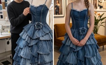 My stepmom laughed at the prom dress my little brother made for me out of our late mom’s jeans. By the end of the night, everyone knew exactly who she was. I am 17. My brother, Noah, is 15. Our mom died when I was 12. Dad remarried Carla two years later. Then Dad died last year from a heart attack, and the whole house changed overnight. Prom came up a month ago. She took over the bills, the accounts, the mail, everything. Mom had left money for Noah and me. Dad always said it was for “important things.” School. College. Big milestones. Apparently, Carla decided her definition of “important” was different. Prom came up a month ago. She was in the kitchen scrolling on her phone when I said, “Prom is in three weeks. I need a dress.” “Prom dresses are a ridiculous waste of money.” “Mom left money for things like this.” “No one wants to see you prancing around in some overpriced princess costume.” That made her laugh. Not a real one. One of those little cruel ones. Then she finally looked at me and said, “That money keeps this house running now. And honestly? No one wants to see you prancing around in some overpriced princess costume.” “So there’s money for that.” “Watch your tone.” “You’re using our money.” I went upstairs and cried into my pillow. Carla stood up so fast her chair scraped. “I am keeping this family afloat. You have no idea what things cost.” “Then why did Dad say the money was ours?” Her voice went flat. “Because your father was bad with money and bad with boundaries.” I went upstairs and cried into my pillow like I was 12 again. I heard Noah lurking outside my door, apparently too scared to say anything. “And you can make a dress?” Two nights later, Noah came into my room carrying a stack of old jeans. Mom’s jeans. Noah set them on my bed and said, “Do you trust me?” “With this?” I looked at the jeans. Then at him. “What are you talking about?” “I took sewing last year, remember?” “And you can make a dress?” We worked when Carla went out or locked herself in her room. Noah met my eyes. “I can try.” He panicked instantly. “I mean, if you hate the idea, that’s fine. I just thought—” I grabbed his wrist. “No. I love the idea.” We worked when Carla went out or locked herself in her room. Noah dragged Mom’s old sewing machine out from the laundry closet and set it up on the kitchen table. I said, “Bossy.” The next morning, Carla saw it hanging on my door. It felt like Mom was in the room with us. In the fabric. In the way Noah handled it so carefully. The dress was fitted through the waist and flowed at the bottom in panels of different blues. He had used seams and pockets and faded pieces in ways I never would have imagined. It looked intentional. Sharp. Real. I touched one panel and whispered, “You made this.” I went to bed incredibly proud of myself that night. *** The next morning, Carla saw it hanging on my door. She stopped. Then she walked closer. “Please tell me you are not serious.” Then she burst out laughing. “What is that?” I stepped into the hallway. “My prom dress.” She laughed harder. “That patchwork mess?” Noah came out of his room immediately. Carla looked between us and said, “Please tell me you are not serious.” Noah’s face went red. I said, “I’m wearing it.” She put a hand over her chest like I had wounded her. “If you wear that, the whole school will laugh at you.” Noah went stiff beside me. I said, “It’s fine.” “No, actually, it’s not fine.” Carla waved at the dress. “It looks pathetic.” Noah’s face went red. “I made it.” She looked delighted that I had spoken back. Carla turned to him. “You made it?” He lifted his chin. “Yeah.” She smiled the way people do when they want to hurt you slowly. “That explains a lot.” I took one step forward. “Enough.” Carla looked delighted that I had spoken back. “Oh, this should be fun. You’re going to show up to prom in a dress made out of old jeans like some kind of charity project, and you think people are going to clap?” Noah helped zip the back. His hands were shaking. I said, very quietly, “I’d rather wear something made with love than something bought by stealing from kids.” The hallway went dead silent. Carla’s eyes changed. Then she said, “Get out of my sight before I really say what I think.” I wore the dress anyway. Noah helped zip the back. His hands were shaking. I said, “Hey.” She said she wanted to “see the disaster in person.” “What?” “If one person laughs, I am haunting them.” That made him smile. “Good.” She said she wanted to “see the disaster in person.” I overheard her on the phone telling someone, “You have to come early. I need witnesses for this.” The weird thing was, people didn’t laugh. When prom night finally arrived, I saw her near the back with her phone already out. Tessa muttered, “Your stepmom is evil.” The weird thing was, people didn’t laugh. They stared, but not in a bad way. One girl from the choir said, “Wait, your dress is denim?” Another said, “Did you buy that somewhere?” Then his eyes moved past us and landed on Carla. A teacher touched her chest and said, “This is beautiful.” I was still braced for impact, though. I did not believe the room yet. Carla was watching me too hard. Like she was waiting for the exact second it would all collapse. Then, during the student showcase part of the night, the principal stepped up to the microphone. He did the usual speech. Thanking the staff. Telling us to be safe. Announcing awards. Then his eyes moved past us and landed on Carla. She actually smiled at first. His expression changed. He lowered the mic a little and said, “Can someone zoom the camera toward the back row? Toward that woman there?” The cameraman adjusted. The big projection screen lit up with Carla’s face. She actually smiled at first. She thought she was about to be part of some cute parent moment. Then the principal said, slowly, “I know you.” The room quieted. I felt every hair on my arms stand up. Carla laughed nervously. “I’m sorry?” He stepped off the stage and walked closer, still holding the mic. “You’re Carla.” She straightened. “Yes. And I think this is inappropriate.” He ignored that. He looked at me. Then, at Noah, who had come with Tessa’s mom and was standing near the wall. Then back at Carla. “I knew their mother,” he said. “Very well.” “This is not your business.” I felt every hair on my arms stand up. He kept going. “She volunteered here. She raised money here. She talked constantly about her kids. She also spoke, many times, about the money she put aside for their milestones. She wanted them protected.” Carla’s face drained. She said, “This is not your business.” The principal’s voice stayed calm. “It became my business when I heard one of my students almost skipped prom because she was told there was no money for a dress.” “You cannot accuse me of anything.” A murmur rolled through the room. He turned slightly and pointed toward me. “Then I heard her younger brother made one by hand from their late mother’s clothing.” Now people were fully staring. Carla said, “You’re taking gossip and turning it into theater.” He said, “No. I’m saying that mocking a child over a dress made from her mother’s jeans would already be cruel. Doing it while controlling money that was meant for those children is worse.” Carla turned around so fast I thought she might fall. She snapped, “You cannot accuse me of anything.” A man near the side aisle stepped forward. I recognized him vaguely from Dad’s funeral, but it took me a second. He said, “Actually, I can clarify a few things.” Carla turned around so fast I thought she might fall. He had contacted the school because he was concerned. He introduced himself into the spare mic one of the teachers handed him. He was the attorney who had handled Mom’s estate paperwork. He said he had been trying for months to get responses about the children’s trust and had received nothing but delays. He had contacted the school because he was concerned. People started whispering harder. Carla hissed, “This is harassment.” The attorney said, “No, this is documentation.” My legs were shaking. Then the principal did something I will never forget. He looked at me and said, “Would you come up here?” My legs were shaking. Tessa squeezed my hand and shoved me gently forward. I walked up to the stage. The whole room blurred. The principal smiled at me, soft this time. “Tell everyone who made your dress.” I swallowed. “My brother.” Nobody laughed. He nodded. “Noah, come here too.” Noah looked like he wanted the floor to swallow him, but he came. The principal held out a hand toward the dress. “This is talent. This is care. This is love.” Nobody laughed. They clapped. Not polite clapping. Real clapping. Loud. Fast. Then she made one last mistake. Noah froze. An art teacher near the front called out, “Young man, you have a gift.” Someone else shouted, “That dress is incredible.” I looked into the crowd and saw Carla still holding up her phone. Except now it was useless. She wasn’t recording my humiliation. She was standing in the middle of her own. Then she made one last mistake. I don’t remember leaving the stage. She yelled, “Everything in that house belongs to me, anyway.” The room went dead. The attorney spoke before anyone else could. “No. It does not.” Carla looked around like she was finally realizing there was nowhere to hide. I don’t remember leaving the stage. I remember Noah beside me. I remember crying. I remember people touching my arm and saying kind things. I remember Carla disappearing before the final dance. Then, for the first time in a year, he didn’t go quiet. Eventually, prom came to an end, and I went home exhausted. When we got home, she was waiting in the kitchen. “You think you won?” she snapped the second we walked in. “You made me look like a monster.” I said, “You did that yourself.” She pointed at Noah. “And you. Little sneaky freak with your sewing project.” Noah flinched. Then, for the first time in a year, he didn’t go quiet. She opened her mouth, but he talked over her. He stepped in front of me and said, “Don’t call me that.” She laughed. “Or what?” His voice shook, but he kept going. “Or nothing. That’s the point. You always do this because you think nobody will stop you.” She opened her mouth, but he talked over her. “You mocked everything. You mocked Mom. You mocked Dad. You mocked me for sewing. You mocked her for wanting one normal night. You take and take and then act offended when anyone notices.” A knock hit the front door before she could answer. I had never heard him talk like that. Carla looked at me. “Are you going to let him speak to me this way?” I said, “Yes.” A knock hit the front door before she could answer. It was the attorney. And Tessa’s mom. They had come straight from school. The attorney said, “Given tonight’s statements and prior concerns, these children will not be left alone without support while the court reviews the guardianship and the funds.” Three weeks later, Noah and I moved in with my aunt. Carla just stared at him. Tessa’s mom walked past her like she was furniture and said to us, “Go pack a bag.” So we did. Three weeks later, Noah and I moved in with my aunt. Two months later, control of the money was taken away from Carla. She fought it. She lost. The dress is hanging in my closet now. Noah got invited to a summer design program after one of the teachers sent photos of the dress to a local arts director. He acted annoyed about it for a full day before I caught him smiling at the acceptance email. The dress is hanging in my closet now. I still touch the seams sometimes. Carla wanted everyone to laugh when they saw what I was wearing. Instead, it was the first time people really saw us.