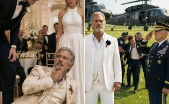 At my daughter’s wedding, my new son-in-law slapped me so hard I crashed into the floral arrangements. “Give me the farm’s deed, old man, or I’ll ruin her,” he hissed before the silent crowd. I wiped the blood from my chin, walked out to the patio, and made one phone call. Ten minutes later, the sky thundered as two military Black Hawk helicopters landed on the golf course. A five-star Pentagon General stepped out, saluted me, and asked, “Who are we neutralizing today, Commander?” The slap echoed through the ballroom like a gunshot. One moment, I was standing next to my daughter’s wedding cake, and the next, I was down on my knees among crushed white roses, blood warming my chin. The entire crowd froze. Two hundred guests. Politicians. Bankers. Neighbors from the valley. My daughter, Emily, in a lace gown I had paid for with forty years of frozen mornings and harvest dust, stood there with both hands covering her mouth. Her new husband, Carter Vale, bent down until his champagne breath brushed my ear. “Give me the farm’s deed, old man,” he hissed, smiling for the cameras, “or I’ll ruin her.” I looked up at him. He was thirty-two, handsome in the way a snake is beautiful right before it strikes. His father controlled half the county’s construction permits. His mother chaired the hospital board. His family had spent six months convincing Emily that I was stubborn, outdated, and blocking their “future.” That future, I realized now, had nothing to do with love. Carter wanted my land. Three thousand acres of river soil. The old barns. The eastern ridge. The mineral rights nobody realized I still controlled. Except Carter had found out. “Daddy?” Emily whispered. Carter turned instantly gentle. “Baby, he tripped. Too much whiskey. Everyone saw it.” Nobody corrected him. Not the priest. Not the senator seated at table six. Not Carter’s father, who raised his glass with a thin, satisfied smile. I pushed myself up slowly. My suit was torn. Rose petals stuck to my sleeve. Blood dripped onto the marble. Carter laughed. “Look at him. Still playing tough.” I wiped my chin with my thumb and looked at the red smear. Then I looked at my daughter. Her eyes were filled with fear—not of me, but of him. That was when the old part of me went still. The part that had buried friends beneath flags. The part that had signed orders in rooms with no windows. The part that had promised Emily’s mother on her deathbed that no one would ever control our child through fear. I walked past Carter. “Where are you going?” he snapped. “To make a call.” He grabbed my arm. I looked down at his hand. Something in my face made him release me. Outside, the evening air smelled like freshly cut grass and rain. I stepped onto the patio, took out an old black phone, and dialed a number I had not used in twelve years. When the voice answered, I said, “Falcon One. I need witnesses.” Then I ended the call. Behind me, the party music stopped…. Part 2 When I went back into the ballroom, Carter was putting on a show. He stood on the stage beside Emily, one arm locked tightly around her waist, holding the microphone like a king addressing his court. “My wife and I,” he said, squeezing her hard enough that she flinched, “have decided to help Henry transition into retirement. The farm will be placed under our management tonight.” His father, Preston Vale, clapped first. Then others followed, weakly, greedily, afraid to be the only decent person in the room. Carter’s smile widened when he saw me. “There he is. The sentimental farmer.” I walked down the aisle between the tables. Every eye followed me. Emily tried to move toward me, but Carter’s grip tightened. “Let her go,” I said. He laughed into the microphone. “Or what?” Preston rose from his chair, smooth and silver-haired. “Henry, don’t embarrass yourself further. We have the papers. We have doctors willing to confirm declining capacity. We have footage of tonight’s… instability.” I nodded. “You planned this.” Carter leaned closer to Emily. “Tell him, sweetheart. Tell him you want this.” Her lips trembled. “Say it,” Carter whispered. That was when I saw the bruise beneath her makeup. Faint. Yellow at the edge. Not from tonight. My hand closed around the napkin in my pocket. Emily looked at me, tears spilling silently. “I’m sorry,” she said. The room exhaled. Carter kissed her temple like a conqueror. “Good girl.” That was his mistake. Not the slap. Not the threat. Not even the forged medical petition Preston had already filed with a judge he played golf with. His mistake was believing old age meant emptiness. He did not know that after my wife died, I had rewritten every trust, deed, and holding company through a federal attorney who owed me his life. He did not know the farm was no longer in my name. It belonged to the Meredith Agricultural Foundation, protected by a board, conservation law, and a clause that triggered criminal review if coercion was suspected. He did not know every light fixture in that ballroom had been sending audio to my security consultant since Carter’s first threat three weeks ago. And he certainly did not know who I had been before I came home to grow corn. The first helicopter arrived as a vibration through the crystal chandeliers. Then came the second. Deep. Violent. Impossible to mistake. The windows rattled. Women screamed. Men rushed toward the glass. Outside, two Black Hawk helicopters descended from the bruised sky onto the golf course, their rotors flattening the grass in roaring circles. Carter’s smile died. The ballroom doors opened. A five-star Pentagon general stepped inside, his dress uniform immaculate, silver stars blazing beneath the lights. Behind him came military police, federal agents, and two U.S. Marshals. He walked straight toward me. Then he saluted. “Commander Meredith,” he said, voice like iron. “Who are we neutralizing today?” The room went completely silent. I did not return the salute. I pointed at Carter. “Start with the groom.” Part 3 Carter tried to laugh. It came out broken. “This is insane,” he said. “You can’t just bring soldiers to a wedding.” The general turned his cold eyes toward him. “Son, I came as a witness. The marshals came with warrants.” Preston stepped forward. “Do you know who I am?” One of the marshals answered, “Yes, Mr. Vale. That’s why we brought extra cuffs.” The agents moved quickly. Carter shoved Emily away and ran for the side exit. He made it six steps before a marshal slammed him into the carpet. His boutonniere flew loose. His perfect hair fell over his eyes. “Get off me!” he screamed. “She’s my wife!” Emily stood there shaking. I walked to her and held out my hand. This time, she took it. The general nodded to an agent, who lifted a tablet. Carter’s voice filled the ballroom speakers. “Give me the farm’s deed, old man, or I’ll ruin her.” Then another recording played. “Once the deed transfers, Emily signs the insurance policy. After that, accidents happen.” Gasps tore through the crowd. Emily made a sound like something inside her had split apart. Carter went pale. “That’s fake.” The agent tapped again. Video appeared on the projection screen: Carter in the parking garage two nights earlier, handing cash to a private doctor. The doctor’s voice came through clearly. “I’ll diagnose cognitive decline. But if the old man contests it, we need your wife to confirm emotional instability.” Preston’s wife began sobbing. Preston did not. He was too busy watching his empire catch fire. I stepped onto the stage and picked up the microphone Carter had dropped. “My name is Henry Meredith,” I said. “For thirty-one years, I served this country in places most men in this room pretend not to know exist. I came home to raise my daughter and grow wheat. I let you call me old. I let you call me weak. I even let you think silence meant surrender.” I looked down at Carter on the floor. “But nobody threatens my child and keeps their hands.” The marshals pulled him upright. His face twisted. “Emily, tell them! Tell them you love me!” Emily wiped her tears. “I loved who you pretended to be.” That wounded him more than the cuffs. Federal agents arrested Preston for conspiracy, fraud, witness tampering, and attempting to obtain protected land through coercion. Carter was charged with assault, extortion, domestic abuse, and conspiracy to commit financial fraud. Three guests quietly tried to leave; two were stopped at the doors. By midnight, the wedding venue was empty except for broken flowers and federal evidence markers. Emily sat beside me on the patio steps, wrapped in my jacket. “I thought I was saving you,” she whispered. “He said if I fought him, he’d destroy everything Mom loved.” I touched her hair. “Your mother loved you. The rest is just dirt and wood.” Then she cried, hard and ugly, the way children cry when they finally realize they are safe. Six months later, the Vale name vanished from half the buildings in town. Preston’s company collapsed under indictments. Carter pleaded guilty after the doctor agreed to testify. He received twelve years. Emily annulled the marriage, changed her last name back, and came home. In spring, we planted sunflowers along the eastern ridge where her mother used to walk. Emily took over the foundation, turning part of the farm into a shelter for women escaping men like Carter. On opening day, she stood beside me in the field, sunlight in her hair, stronger than I had ever seen her. “Do you miss being Commander?” she asked. I watched the sun rise over land no thief would ever touch. “No,” I said. Then I smiled. “I like this rank better.” She looked at the sign near the gate. Meredith Haven. And beneath it: No one owns what love protects.