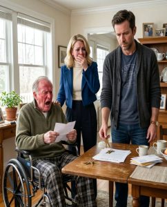After five years of giving up my own life to look after Dad, he left the full inheritance to my golden-child sister, who had only returned eight weeks earlier. I calmly placed the power-of-attorney papers and house keys in front of them, smiled, and said, “Congrats.” Then Dad read my letter and erupted.For five years, I surrendered my life to my father’s home.
I was thirty-four when Dad’s stroke changed everything. One minute, Walter Bennett was the loudest man in any room, the retired contractor who could still embarrass younger men with a hammer in his hand. The next, he was half-paralyzed, angry, and frightened in a hospital bed in Cleveland, Ohio, gripping my hand as if I were the only thing stopping him from sinking through the floor.
My sister, Claire, called twice during that first week.
Then she vanished.
I became the person who memorized medication schedules, insurance codes, physical therapy routines, and the careful way to lift a grown man without damaging his pride. I left my marketing job and picked up freelance projects at night. I sold my car to keep the property taxes paid. I gave Dad sponge baths while he criticized my cooking. I slept on the worn leather couch outside his bedroom because he panicked whenever he woke up alone.
Claire was the golden child. She always had been. Beautiful Claire. Charming Claire. The daughter who mailed glossy Christmas cards from Los Angeles and forgot Dad’s birthday three years straight.
Eight weeks before the will was read, she returned.
She showed up in a cream coat, holding tulips and wrapped in a cloud of perfume, calling Dad “Daddy” in a gentle voice I had not heard since we were teenagers. Suddenly, he was laughing again. Suddenly, he wanted his hair combed before breakfast. Suddenly, Claire was taking photos with him on the porch and posting captions about “family healing.”
I realized something was wrong when Dad’s attorney, Mr. Whitcomb, stopped returning my calls.
The meeting took place on a gray Monday morning in Dad’s dining room. Dad sat at the head of the table in his wheelchair. Claire sat beside him, one manicured hand resting on his shoulder. Mr. Whitcomb opened a folder and read the revised will.
The house, the retirement accounts, the lake cabin, and almost everything else went to Claire.
I was given Dad’s watch, his old pickup truck, and “gratitude for years of assistance.”
Claire lowered her eyes, acting surprised.
Dad would not look at me.
I rose slowly. I set the power-of-attorney documents on the table, then the house keys, then the medication binder I had built page by page over five years.
“Congrats,” I said calmly.
Claire blinked. “Evan, don’t be dramatic.”
I smiled at her, then at Dad. “I’m not.”
I handed Mr. Whitcomb a sealed envelope. “Please make sure he reads this today.”
Dad frowned. “What is that?”
“My resignation,” I said.
Then I walked out.
An hour later, my phone rang twelve times. I let every call go to voicemail.
The thirteenth call came from Claire.
“He read your letter,” she hissed. “Dad’s screaming. What did you do?”
In the background, Dad shouted, “You can’t be serious!” His voice cracked with anger. “Evan!”
I looked at the empty passenger seat of my rental car and kept driving west.
Part 2
By the time I crossed into Indiana, Claire had left seven voicemails.
The first was furious. The second was panicked. By the fourth, her voice had thinned into something anxious and brittle.
“Evan, Dad needs his evening pills. The blue one, the white one, and the little half tablet. I can’t find the cutter. Where do you keep the cutter?”
I deleted it.
Not because I wanted Dad harmed. Before I left, I had arranged two weeks of professional home care. I had contacted his primary doctor, emailed his medication list, paid the first deposit from my own savings, and left every document in labeled folders on the kitchen counter. My letter explained all of that clearly.
It also explained that I was finished being unpaid staff while Claire performed daughterhood for applause.
I drove to Columbus and checked into a cheap motel near the freeway. The room smelled of bleach and old carpet, but when I shut the door, no one called my name. No monitor beeped. No television blasted from Dad’s bedroom. No one accused me of buying the wrong soup.
I slept for eleven hours.
The next morning, I turned my phone back on.
There were twenty-nine missed calls.
One was from Mr. Whitcomb.
I called him back first.
“Evan,” he said carefully, “your father wants to discuss the situation.”
“There’s no situation.”
“He feels the letter was… severe.”
I sat on the edge of the bed. “Did he understand it?”
Silence.
Then Mr. Whitcomb sighed. “Yes.”
Good.
The letter was not emotional. I had learned a long time ago that emotion only gave Dad something to attack. So I wrote it like a formal business notice.
As of Monday, I resigned as caregiver, household manager, medical coordinator, financial assistant, driver, emergency contact, and power-of-attorney agent.
I listed every task I handled each day.
I listed every bill I had paid using my own money.
I listed the dates Claire promised to visit and failed to show up.
I attached copies of emails where Dad called me “the only reliable one,” followed by copies of the revised will naming Claire as his primary beneficiary because she “needed a fresh start.”
At the end, I wrote: “Since Claire is now trusted with your legacy, I trust she can also manage the responsibility attached to it.”
By noon, Claire called again.
This time, I answered.
“You need to come home,” she snapped.
“No.”
“You can’t just abandon him.”
“I didn’t. I arranged care.”
“For two weeks!” she shouted. “What happens after that?”
“You inherit the house. Sell it. Hire help. Move in. Choose one.”
She went silent.
That silence told me everything. Claire had expected the money, not the work. She wanted the keys, not the alarms. The lake cabin, not the bathroom rails. The praise, not the pill organizer.
At last, she whispered, “You’re punishing us.”
“No,” I said. “I’m believing you.”
That evening, Dad called.
I almost let it ring. But a part of me wanted to hear his voice without immediately rushing to repair something.
When I answered, he did not greet me.
“You made your point,” he barked.
“No, Dad. I made my exit.”
“You owe me better than this.”
I laughed once, not because it amused me, but because the sentence was so perfectly him.
“I gave you five years,” I said. “Claire gave you eight weeks. You chose what that meant.”
His breathing turned heavy.
“She’s your sister.”
“And I’m your son.”
For once, he had no quick answer.
Then, more quietly, he said, “Come home and we’ll talk.”
“No.”
“Evan.”
“I’m going to build a life that doesn’t revolve around earning basic respect from you.”
He cursed. Then his voice turned angry again, because anger was safer than shame.
I ended the call before he could finish.
Two days later, Claire sent me a photo of Dad sitting at the kitchen table, looking small and furious beside a mountain of unopened medical mail.
Under it, she wrote: “This is cruel.”
I typed back: “That is responsibility.”
Then I blocked her for the night.
For the first time in five years, I went out to dinner alone and ordered something Dad would have hated.
I ate slowly.
I tasted every bite.
PART 3
Three weeks later, the first official letter arrived at my new apartment.
By then, I had rented a small one-bedroom in Columbus with a view of a brick wall and a laundromat sign that buzzed blue after dark. It was not pretty. It was not large. But every mug in the cabinet belonged to me. Every towel stayed exactly where I left it. Every morning began without dread.
The envelope came from Whitcomb & Hale.
I opened it over the kitchen sink.
Mr. Whitcomb’s letter was formal, but I could feel Dad’s temper beneath every sentence.
Walter Bennett wished to request a family meeting. Walter Bennett had concerns about continuity of care. Walter Bennett believed certain misunderstandings had occurred regarding the recent estate planning documents.
I read it twice.
Then I placed it in a drawer.
I did not answer.
That week, I accepted more freelance work. I began walking every evening. At first, my body did not know what to do with freedom. I kept waking at 3:00 a.m., convinced I had missed Dad’s blood pressure check. I kept reaching for a phone that was not ringing. I kept hearing his cane strike the floor.
Caregiving had carved pathways into my nervous system. Leaving the house did not erase them. Real Estate
But little by little, the world grew wider.
A coffee shop owner named Marisol hired me to rebuild her website. An old colleague asked if I wanted to consult for a healthcare nonprofit. I bought a used gray Honda with 140,000 miles and a cracked dashboard. It felt like a luxury car because it did not need to fit a wheelchair inside.
Meanwhile, the Bennett house collapsed into the shape of Claire’s promises.
I did not have to spy. People told me.
Mrs. Alvarez from next door called first.
“Evan, sweetheart,” she said, “your sister asked my grandson to shovel the driveway for free because ‘family is going through a hard time.’ We are not family.”
I apologized, even though I did not owe an apology.
Then Dad’s pharmacy called because I was still listed as the backup contact. I removed my name.
Then the home care agency emailed to say the prepaid two-week period had ended and Claire had refused to renew because it was “too expensive.”
Two days later, Dad fell.
Not badly enough to die. Badly enough to frighten everyone.
He slipped while transferring from his wheelchair to the recliner because Claire had left the brake unlocked. He bruised his hip, scraped his arm, and spent six hours in the emergency room calling nurses by the wrong names. Hospital emergency services
Claire reached me through a new number.
“Dad fell,” she wrote.
I looked at the message for a long time.
Then I replied, “Call his doctor and hire certified help.”
She wrote back instantly. “He wants you.”
I did not answer.
The following morning, Mr. Whitcomb called.
This time, I picked up.
“Your father is revising his will again,” he said.
I closed my laptop. “That’s his choice.”
“He wants to restore your share.”
“Good for him.”
“Evan, he also wants to reinstate you as power-of-attorney.”
“No.”
The word came out so cleanly that I almost did not recognize my own voice.
Mr. Whitcomb paused. “He may not be competent to manage everything himself much longer.”
“Then Claire can petition the court. Or you can advise him to appoint a professional fiduciary.”
“He trusts you.”
“No,” I said. “He relies on me. There’s a difference.”
Another silence followed.
I pictured Mr. Whitcomb in his polished office, surrounded by framed diplomas and expensive pens, realizing that the obedient son no longer existed.
Finally, he said, “Would you consider speaking with him once?”
I looked around my apartment. The buzzing laundromat sign. The secondhand table. The quiet.
“Yes,” I said. “Once.”
We scheduled the call for Friday.
Dad answered on speakerphone. I could hear Claire moving around in the background, dishes clinking too loudly. She wanted me to know she was there. She always performed best with an audience.
“Evan,” Dad said.
“Dad.”
His voice sounded older. Not exactly softer. Just worn down at the edges.
“I’m changing the will back.”
“I heard.”
“I was angry when I changed it.”
“No,” I said. “You were flattered.”
He drew in a sharp breath.
Claire snapped, “That’s unnecessary.”
I ignored her.
Dad said, “Your sister came home. She said she wanted to reconnect. She said you kept her away.”
I leaned back in my chair, suddenly cold.
There it was.
Claire had not simply arrived with tulips. She had arrived with a story.
“What exactly did she say?”
No one answered.
I smiled without humor. “She told you I controlled your calls, didn’t she?”
Dad’s breathing shifted.
“She told you I made decisions without you. That I liked having power. That I wanted the house.” Visual Art & Design
Claire cut in. “That is not what I said.”
“But it’s close.”
Dad said nothing.
Five years of lifting him, feeding him, fighting insurance companies, getting screamed at because his left hand would not obey him—and he had believed her in eight weeks.
Not because she had evidence.
Because believing Claire made him feel wanted.
I said, “Dad, I need you to listen carefully. I did not leave because of the money.”
“Then why?”
“Because the will told the truth.”
He made an irritated sound. “It was just paperwork.”
“No. It was a receipt.” Real Estate
Claire laughed bitterly. “That doesn’t even mean anything.”
“It means Dad paid inheritance to the person who made him feel good, and paid gratitude to the person who kept him alive.”
The line fell silent.
Dad whispered, “I didn’t think you’d leave.”
That sentence hit harder than any insult.
Because it was honest.
He had not believed I would leave.
Not because I was loved.
Because I was useful.
I looked down at my hand. It was steady.
“I know,” I said.
Dad cleared his throat. “Come home. We’ll fix it.”
“I’m not coming home.”
“Not even if I change the will?”
“No.”
Claire made a sharp sound, half laugh and half panic.
Dad’s voice rose. “So that’s it? You abandon your own father?”
“I resigned from a job nobody admitted I was doing.”
“You’re my son!”
“Yes,” I said. “And I should have been more than your emergency plan.”
For a moment, all I heard was the faint hum of my refrigerator.
Then Dad said, quieter, “What do you want from me?”
Five years earlier, I would have had an answer waiting. An apology. A thank-you. A birthday dinner where he did not compare me to Claire. One sentence proving he actually saw me.
But by then, I had stopped arranging my life around impossible wishes.
“I want you to hire professional care,” I said. “I want you to remove me from every emergency contact list. I want you to stop sending people to guilt me. And I want you to understand that changing the will does not buy me back.”
His breath trembled.
Claire said, “You’re being cold.”
I finally spoke directly to her.
“You wanted the crown,” I said. “Wear it.”
She hung up.
Dad called back twice. I did not answer.
After that, the real unraveling started.
Claire lasted one more month.
She attempted to manage Dad’s schedule with phone reminders and sticky notes. She missed appointments. She confused his cardiology visit with his neurologist appointment. She forgot to renew one medication until the pharmacy refused an emergency refill. She complained online about being “thrown into caregiving,” and Mrs. Alvarez screenshotted it before Claire deleted the post.
Then Claire tried to sell the lake cabin.
That was when Dad’s sentimentality finally woke up.
The cabin had belonged to my mother’s parents. Mom died when Claire and I were sixteen and fourteen, and Dad had kept almost nothing of hers except that cabin. He refused to sell it even when medical bills stacked up. He used to say the porch still smelled like her coffee when it rained. Pregnancy & Maternity
Claire found a buyer within two weeks.
Dad discovered it when a realtor arrived to inspect the dock.
The fight was so loud that neighbors called the sheriff.
No arrests. Only humiliation.
By Sunday evening, Claire was gone.
Not permanently, of course. People like Claire rarely disappear when assets are still involved. But she returned to Los Angeles, saying Dad had become “emotionally abusive” and that she needed space to protect her mental health.
Dad moved into assisted living ten days later.
Mr. Whitcomb handled the paperwork. The house was listed for sale to pay for care expenses. The pickup truck, which Dad had left to me in the will, sat in the driveway with a dead battery until a tow company carried it away.
I learned that from an email. Real Estate
I felt sadness, but not the old kind. Not the kind that made me rush back. This sadness had distance inside it. It belonged to the reality of things, not the demands attached to them.
In August, I visited Dad once.
The assisted living facility sat outside Akron, surrounded by flat lawns and young maple trees held straight by stakes. His room was clean, with beige walls, a television, and a framed photo of Claire from her college graduation on the dresser. There was no photo of me.
I noticed.
I did not mention it.
Dad sat in a recliner by the window. He looked smaller than I remembered, his hair thinner, his left hand curled against his lap.
When I walked in, his eyes filled with something like relief.
“You came,” he said.
“I said I would visit once.”
He nodded. Visual Art & Design
For a while, neither of us spoke.
Then he said, “Claire doesn’t call much.”
I sat in the chair across from him. “No.”
“She says it’s hard to hear me like this.”
I looked at the framed photo on the dresser. Claire in a white dress, arms around Dad’s neck, both of them glowing with a happiness I had spent years trying to earn.
“Maybe it is,” I said.
Dad’s jaw tightened. For a second, I saw the old Walter Bennett return, ready to blame, ready to swing.
But he was tired.
“I messed it up,” he said.
I did not save him from the sentence. Anatomy
He swallowed. “I thought you’d always understand.”
“I did understand,” I said. “That was the problem.”
He looked at me then.
“I understood that Claire needed praise, so she got it. I understood you were scared, so I absorbed it. I understood money was tight, so I paid. I understood you hated feeling weak, so I let you feel powerful by taking it out on me. I understood everything until there was nothing left of me.”
His face folded.
“I’m sorry,” he whispered.
It was the apology I had wanted for half my life.
It did not repair half my life.
Still, I let it exist.
“Thank you,” I said. Hospital emergency services
He stared at his curled hand. “Can we start over?”
“No.”
He flinched.
I continued before he could twist the hurt into anger. “We can have something different. Maybe a phone call once a month. Maybe a visit when I choose. But I’m not going back to what we were.”
He nodded slowly, as if every word weighed more than he could lift.
Before I left, he asked, “Did you ever read the final will?”
“No.”
“I left things evenly.”
I stood by the door. “That’s fine.”
“You don’t care?”
“I care less than I used to.”
His eyes closed.
For once, he did not argue.
Outside, the air smelled of cut grass and hot pavement. I sat in my Honda for several minutes before starting the engine. I did not cry. I did not feel victorious. Life rarely gives clean endings. Mostly, it gives you a door and the chance to stop walking back through it.
A year later, Dad died after a second stroke.
Claire came to the funeral wearing black designer sunglasses and cried loudly when people were watching. She told relatives she had “lost her rock.” Mrs. Alvarez stood beside me at the cemetery and squeezed my arm so tightly it hurt.
Mr. Whitcomb contacted us two weeks later.
The estate was smaller than Claire had expected. Assisted living, medical bills, and the sale of the house had consumed most of it. The lake cabin remained, protected by a clause Dad had added after Claire tried to sell it. It was left equally to both of us, but neither share could be sold unless both agreed. Real Estate
Claire was furious.
“This is ridiculous,” she said in the lawyer’s office. “You don’t even care about the cabin.”
I looked at her across the polished table.
“I care enough not to let you erase Mom for cash.”
Her mouth twisted. “You always act like you’re better than me.”
“No,” I said. “I just stopped cleaning up after you.”
She threatened lawyers. She threatened partition. She threatened to reveal family secrets everyone already knew. In the end, legal costs scared her more than principle. She agreed to let me buy out her share over five years.
The first time I returned to the cabin alone, it was raining.
I opened the windows, swept dust from the floor, and found one of Mom’s old mugs in the back of a cabinet. Blue ceramic. Chipped handle. I made coffee in it and sat on the porch while rain darkened the lake. Pregnancy & Maternity
For the first time, the Bennett name felt quiet.
Not healed.
Not perfect.
Quiet.
My phone buzzed once.
A text from Claire.
“Dad would hate how this ended.”
I looked at the lake, at the circles forming where rain touched the surface.
Then I typed back, “Dad hated a lot of things that were true.”
I blocked her number again.
Years later, people would ask whether I regretted leaving that day with the power-of-attorney papers and the keys on the dining table. Visual Art & Design
I always gave the same answer.
I regretted waiting five years.